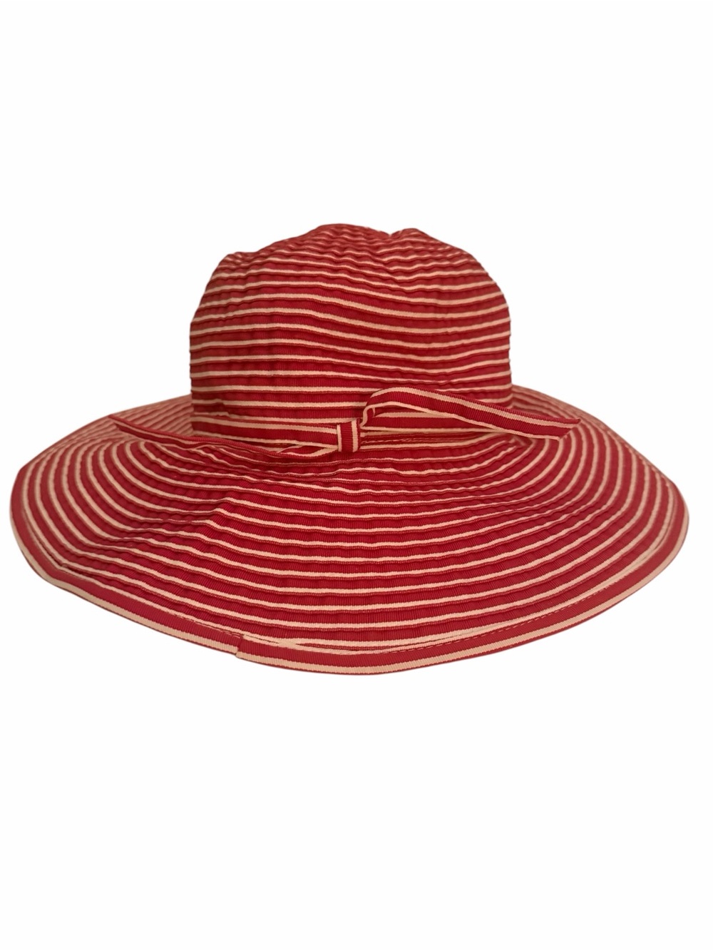 San Diego Hat Co Wide Brim Sun Hat Red White Stripe Beach Vacation